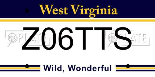 Z06TTS West Virginia License Plate