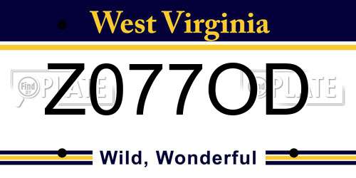 Z077OD West Virginia License Plate