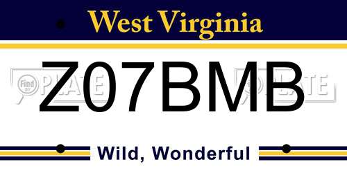 Z07BMB West Virginia License Plate