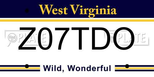 Z07TDO West Virginia License Plate