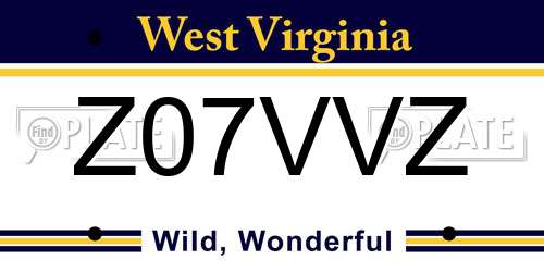 Z07VVZ West Virginia License Plate