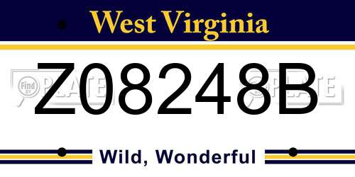 Z08248B West Virginia License Plate