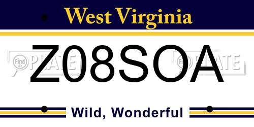 Z08SOA West Virginia License Plate