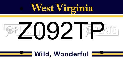 Z092TP West Virginia License Plate