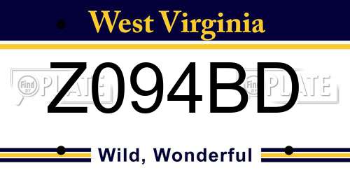 Z094BD West Virginia License Plate