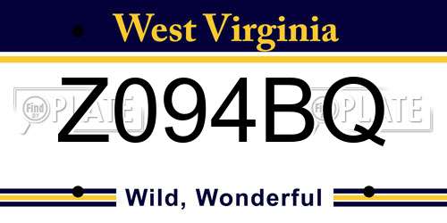Z094BQ West Virginia License Plate