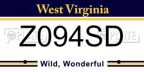 Z094SD West Virginia License Plate