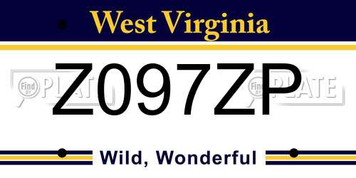 Z097ZP West Virginia License Plate