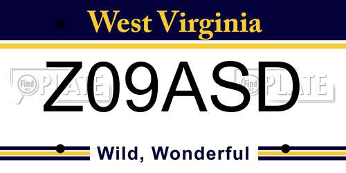 Z09ASD West Virginia License Plate