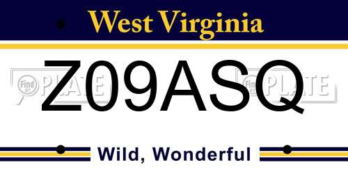 Z09ASQ West Virginia License Plate