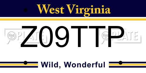 Z09TTP West Virginia License Plate