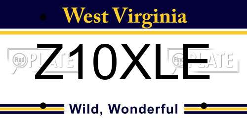 Z10XLE West Virginia License Plate