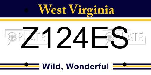Z124ES West Virginia License Plate