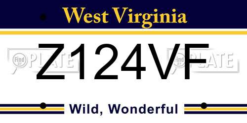 Z124VF West Virginia License Plate