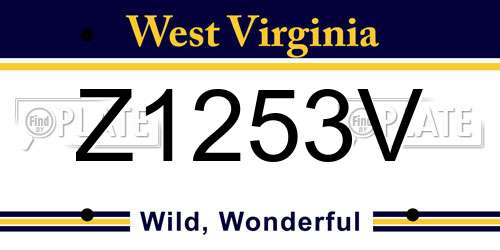 Z1253V West Virginia License Plate
