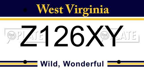 Z126XY West Virginia License Plate