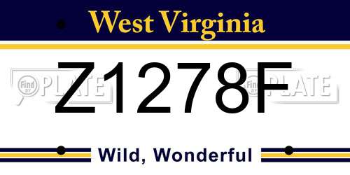 Z1278F West Virginia License Plate