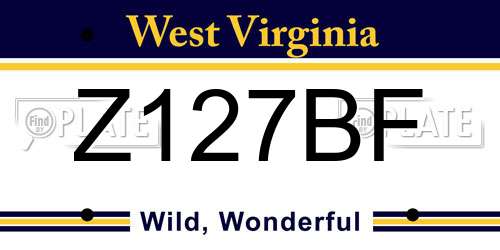 Z127BF West Virginia License Plate