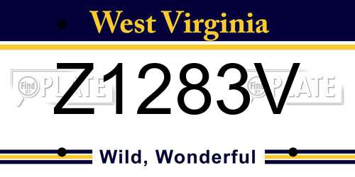 Z1283V West Virginia License Plate