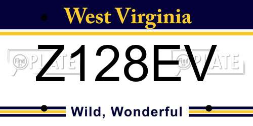 Z128EV West Virginia License Plate