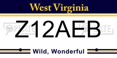 Z12AEB West Virginia License Plate