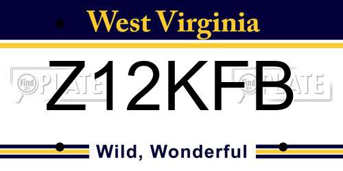 Z12KFB West Virginia License Plate