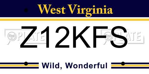 Z12KFS West Virginia License Plate