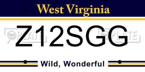 Z12SGG West Virginia License Plate