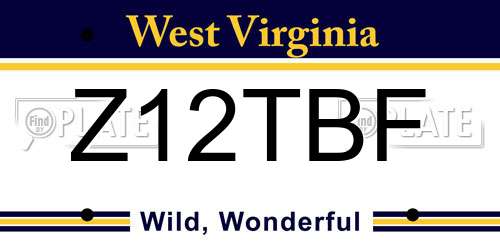 Z12TBF West Virginia License Plate