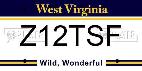 Z12TSF West Virginia License Plate