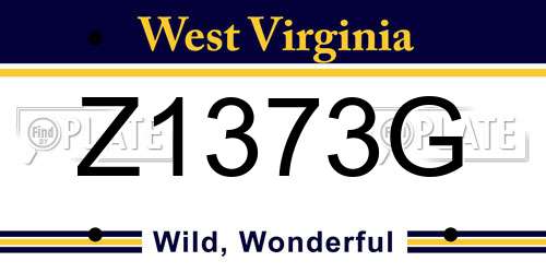 Z1373G West Virginia License Plate