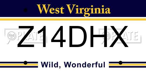 Z14DHX West Virginia License Plate