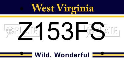 Z153FS West Virginia License Plate