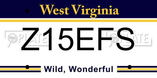 Z15EFS West Virginia License Plate