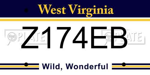 Z174EB West Virginia License Plate