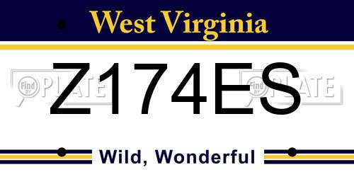 Z174ES West Virginia License Plate