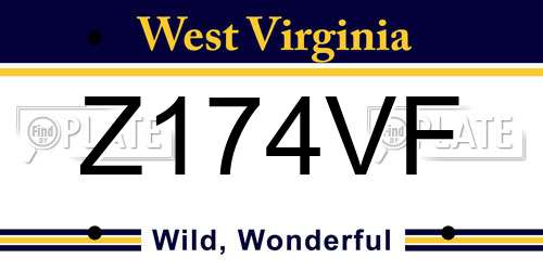 Z174VF West Virginia License Plate