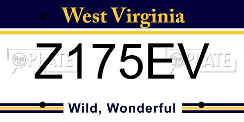 Z175EV West Virginia License Plate