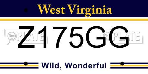 Z175GG West Virginia License Plate