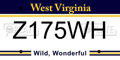Z175WH West Virginia License Plate