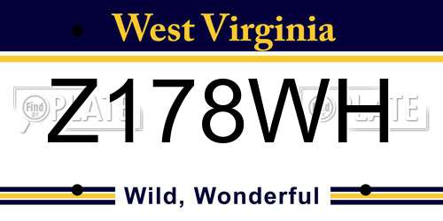 Z178WH West Virginia License Plate