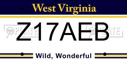 Z17AEB West Virginia License Plate