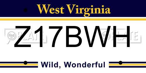 Z17BWH West Virginia License Plate