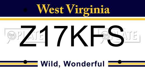 Z17KFS West Virginia License Plate