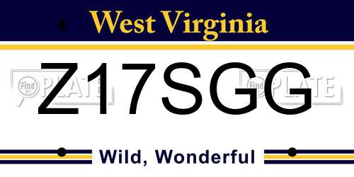Z17SGG West Virginia License Plate