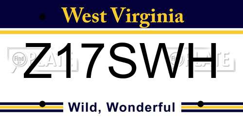 Z17SWH West Virginia License Plate