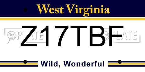 Z17TBF West Virginia License Plate