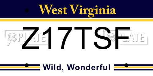 Z17TSF West Virginia License Plate