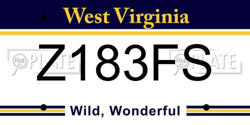 Z183FS West Virginia License Plate
