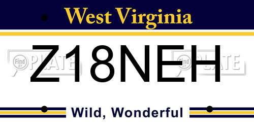Z18NEH West Virginia License Plate